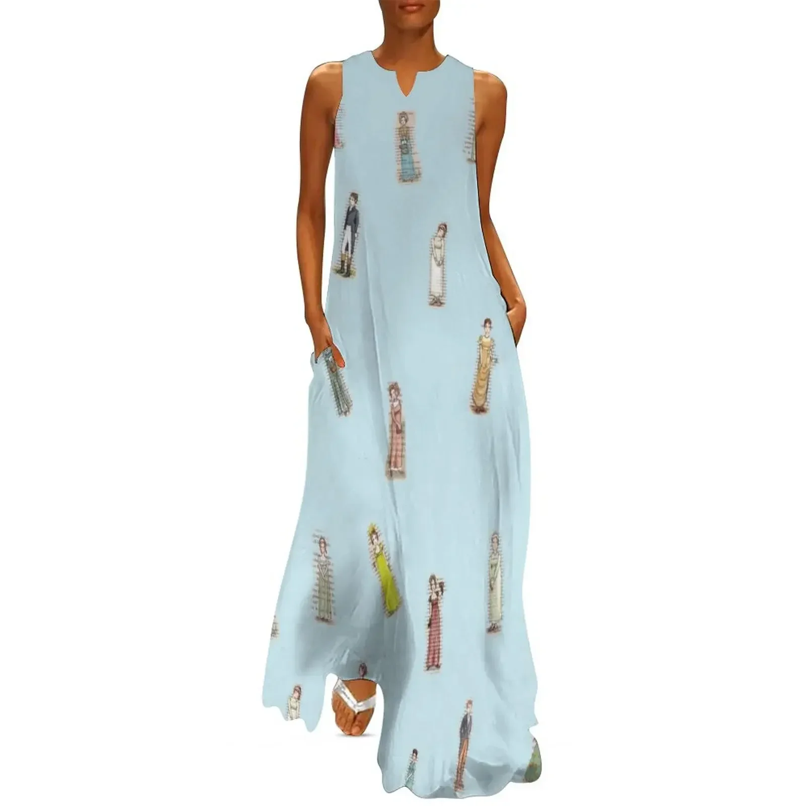 

Jane Austen Characters - blue Long Dress women formal occasion dresses Dress