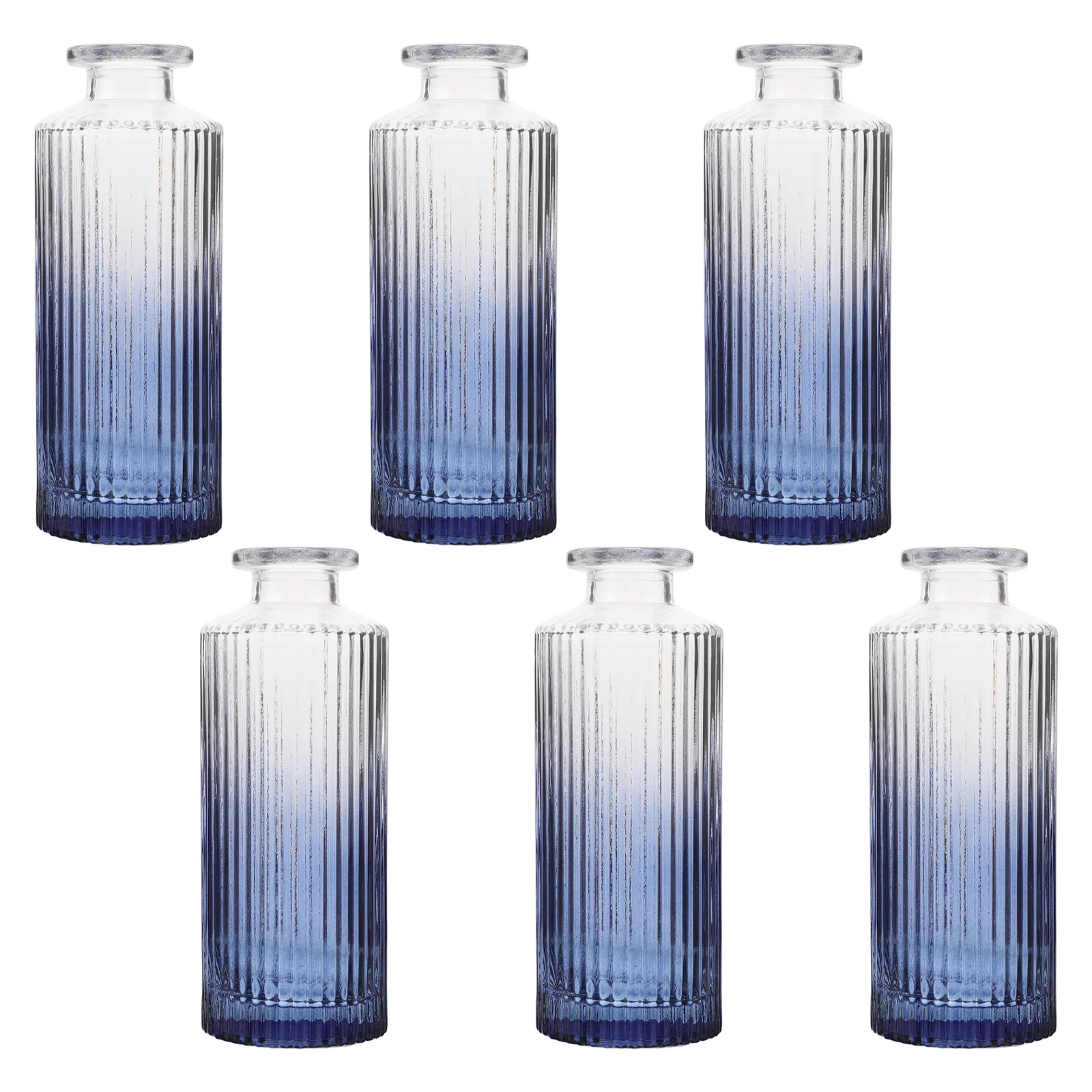 

6Pcs Glass Diffuser Perfume Bottle Retro Vase Embossed Essential Oil Bottle Empty Scent Diffuser