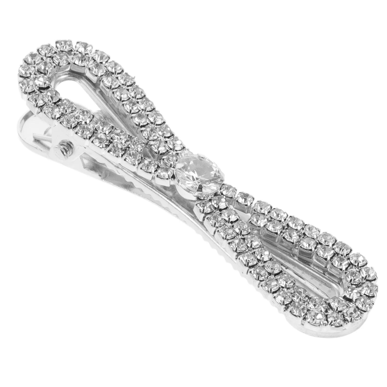 

Rhinestone Hair Clips Crystal Duckbill Barrettes Silver Bill Snap Accessories Bride Diamond Bling Barrette Hairdos Fashion