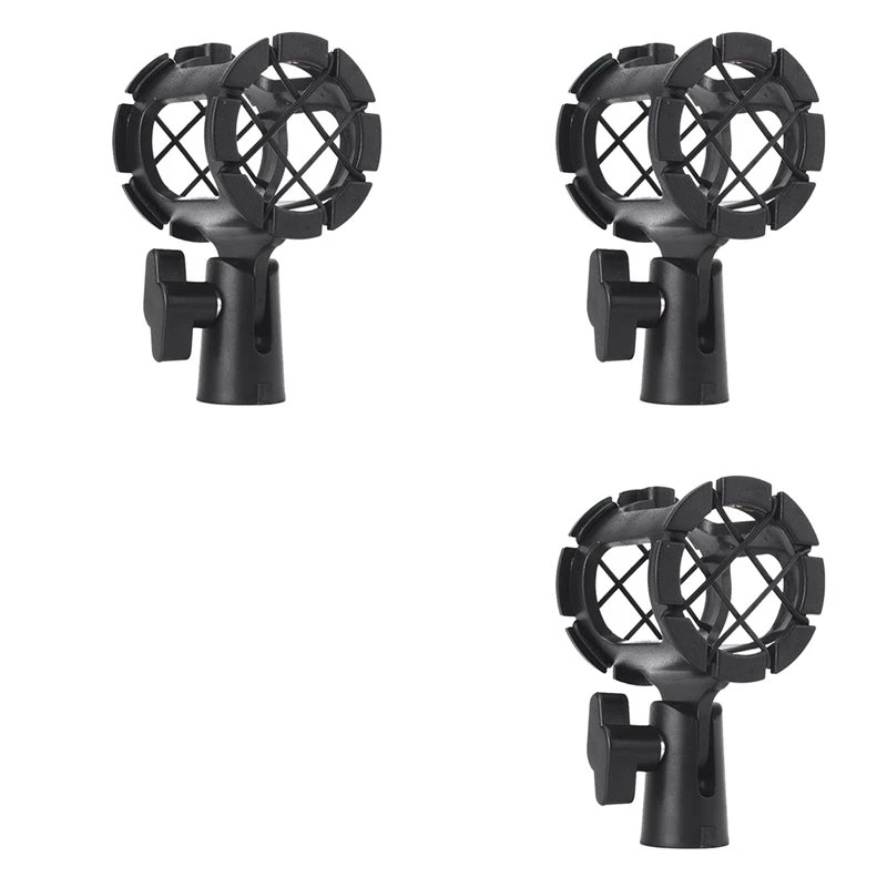 T23C 3X Universal Microphone Shock Mount Anti-Vibration Mic Holder Clamp For Condenser Microphones Fits Most Mic Stands