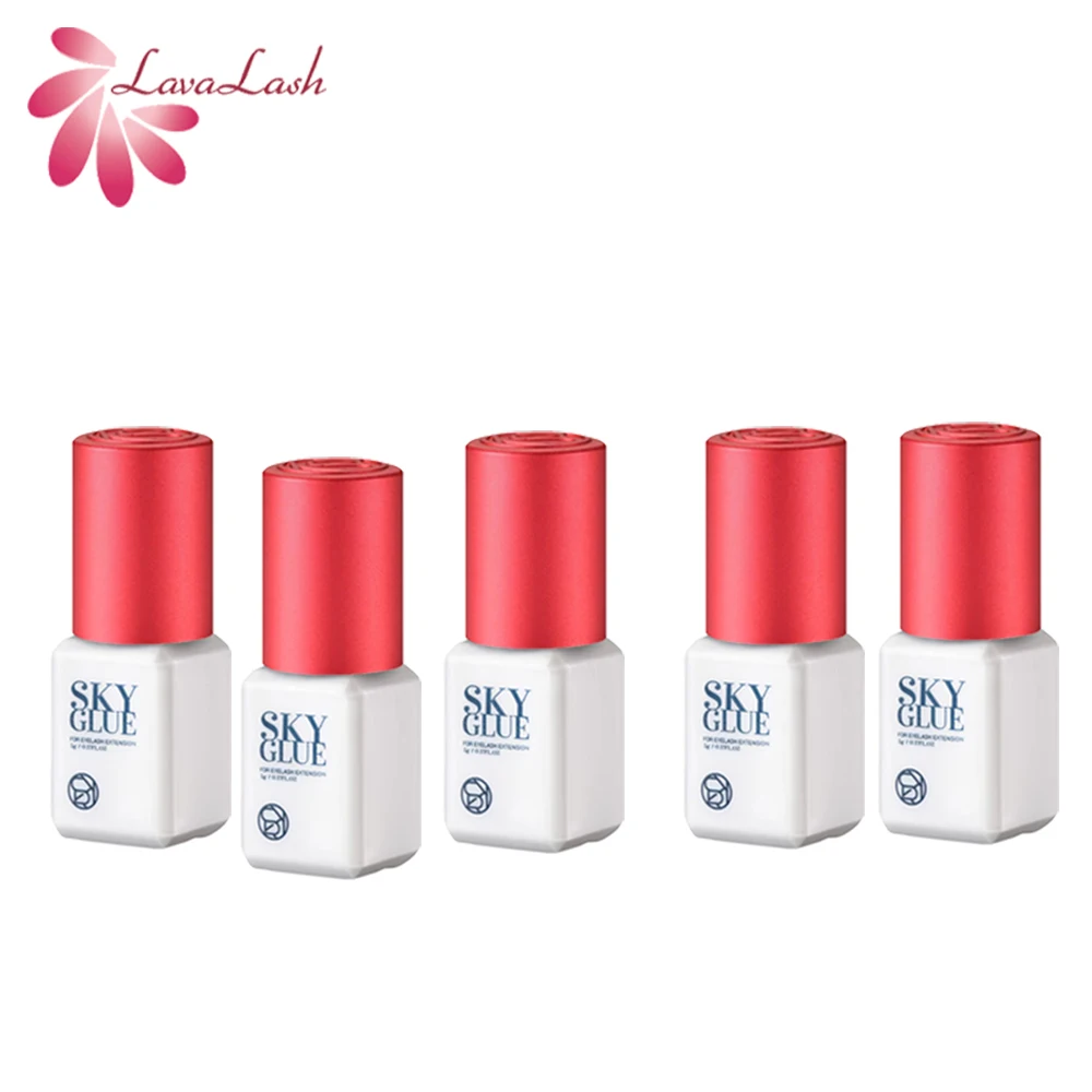 Original Korea Sky S+ Glue Red Cap Fastest and Strongest Eyelash Extensions Glue Private Label False Lash Glue 5 Bottles