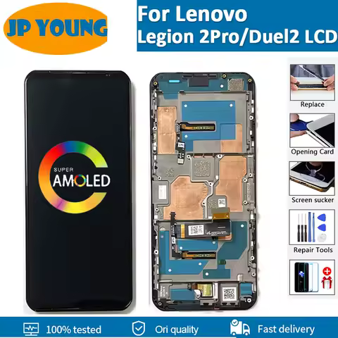 6.92'' Original AMOLED For Lenovo Legion 2 Pro L70081 LCD 2Pro / Duel 2 LCD Display Touch Screen Digitizer Assembly with Frame