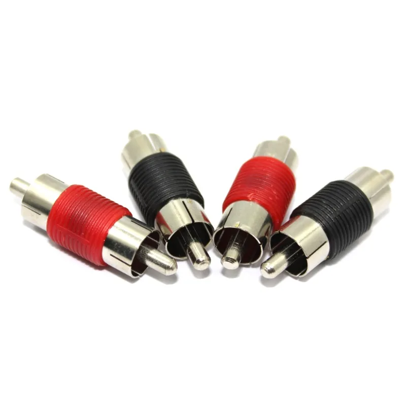 

5pcs RCA Male To Male Audio&Video Converter Plug, Lotus Male Adapter AV Audio Cable Converter