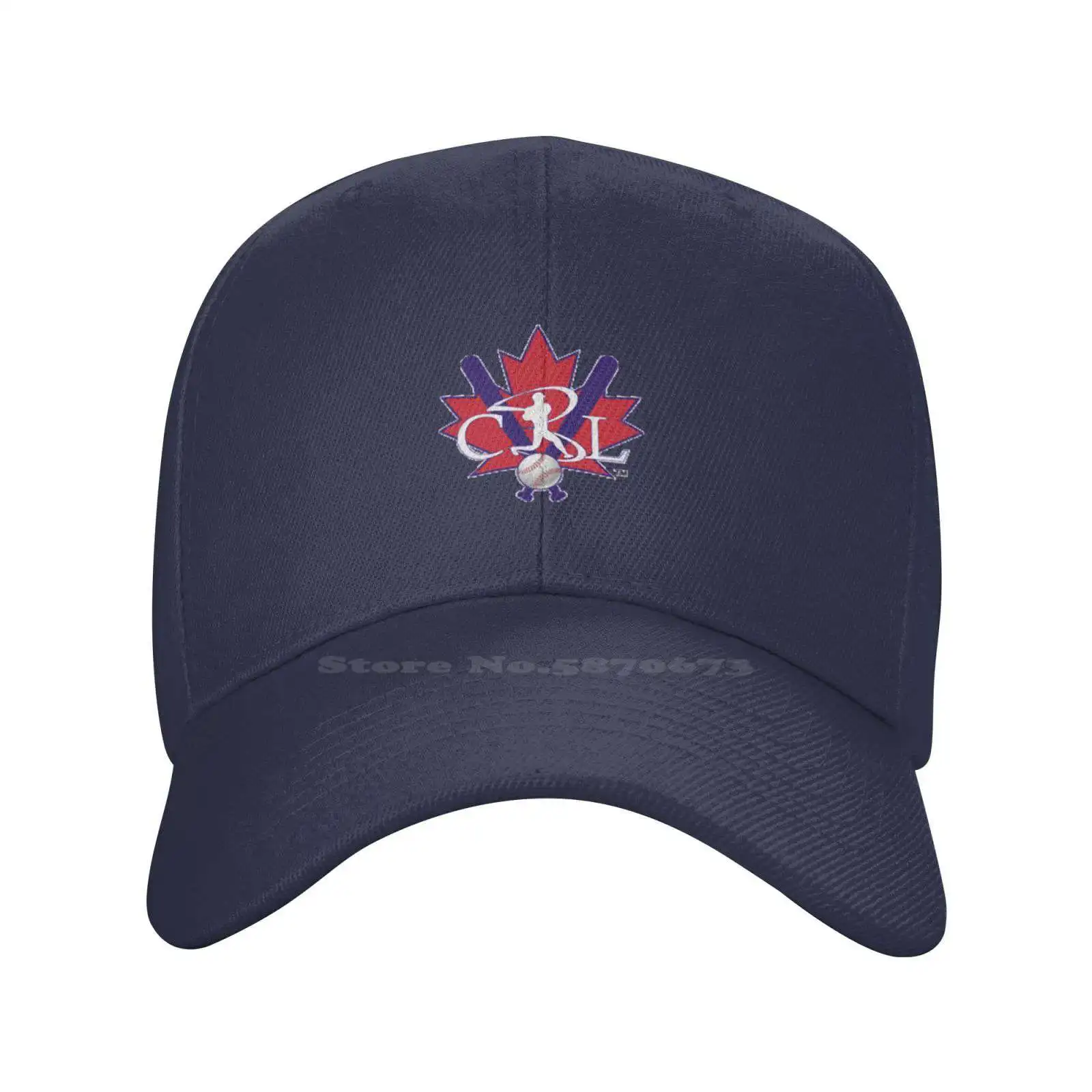 Casquette en denim avec logo de la ligue canadienne de baseball, chapeau de qualité