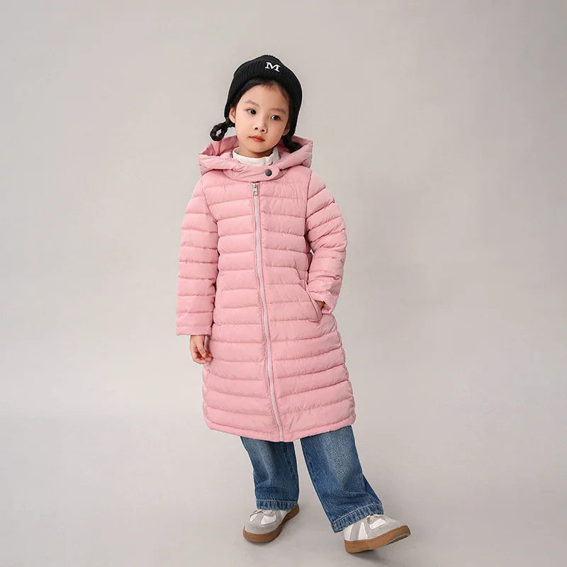 Girls Down Coat Jacket Cotton Windbreak 2023 Long Warm Plus Thicken Velvet Winter Children's Clothing -10 Degrees Below Zero