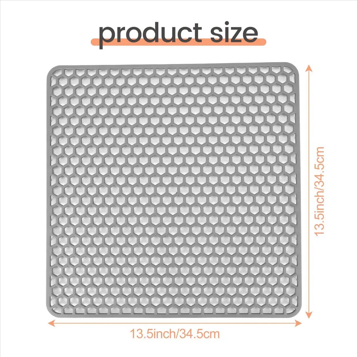 wilwill Silicone Sink Protector Mats,Dish Drying Mat Counter Protector, for Kitchen Utensils and Dishes(Gray)
