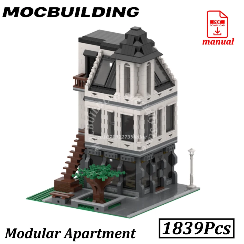 

Modular Apartment Bricks City Street View Modern House Buildings MOC Building Blocks Construction Toys Gift