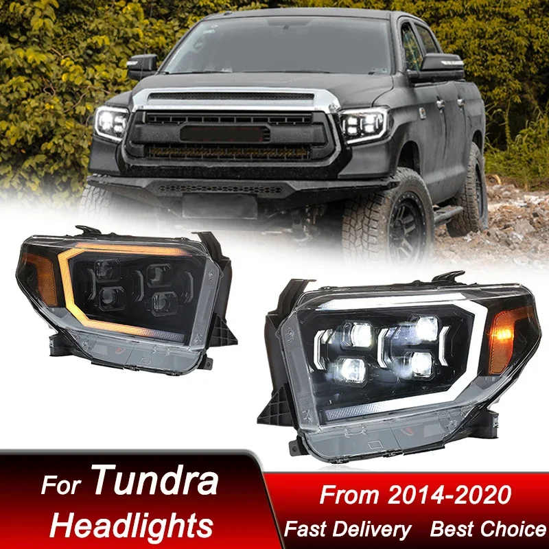 

Pop Car Styling Headlights For Toyota Tundra 2014-2020 LED Headlamp Assembly Upgrade High Configure Projector Lens Accessories K