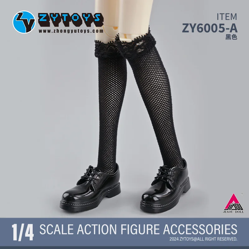 ZYTOYS 1/4 Fishing Net stockings ZY6005 Black Hollow Shoes ZY6006 Fit Female Soldier Action Figure Body Dolls Model Accessory