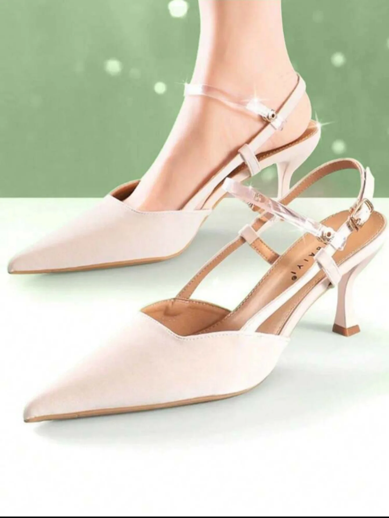 Picture 5: 1 Pair of Women's Transparent High-Heeled Shoe Straps, Non-Slip Adjustable Ankle Straps, Suitable for Summer Wide Sandals, Attractive Wedge Shoes, Elegant Gold High Heels (for Parties, Weddings, Graduations, Mother's D