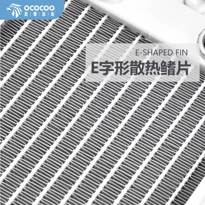흰색 PC 수냉 라디에이터 120/240/360mm 알루미늄 라디에이터, G1/4 나사산으로 액체 냉각 방열