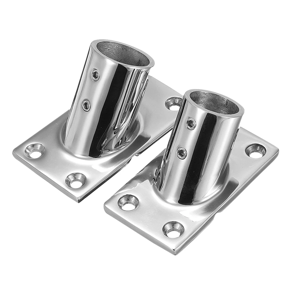 316 ستانلس ستيل 60 ° تركيبات درابزين أنبوب قاعدة الأنابيب قارب قاعدة مستطيلة تركيب بحري قارب الأجهزة 22 مللي متر 25 مللي متر 30 مللي متر 32 مللي متر #3