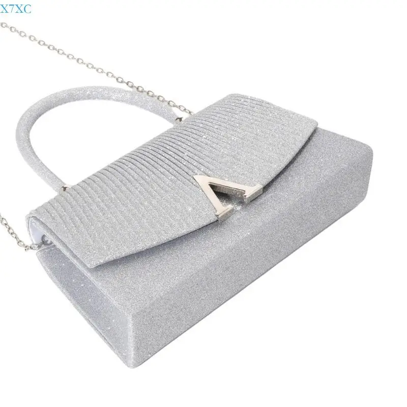 

X7XC Glittering Evening Bag Party Banquet Handbag with Chain for Fashion Enthusiasts