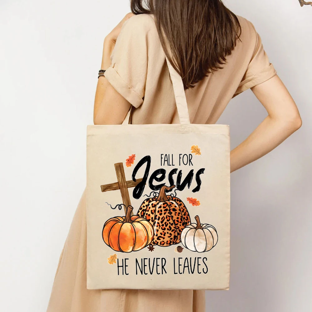 Fall for Jesus He Never Leaves Womens Handbag's Fall for Jesus Women’s Handbag Jesus Bag Autumn Women Handbags Thanksgiving Bags