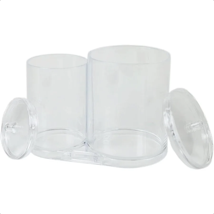 Acryl-Kosmetik-Organizer für QTip- und Wattebauschhalter mit Deckel, 9,36 Unzen und 17,61 Unzen Gläser, 1 Stück