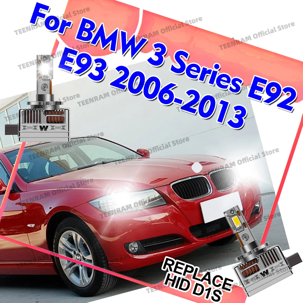 

2x LED Headlight 6000K Turbo Headlamp 12V Bulbs 50000LM D1S D1R For BMW 3 Series E92 E93 2006 2007 2008 2009 2010 2011 2012 2013
