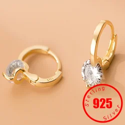 1carat Moissanite Earrings for Women 2026 Zircon Sterling Silver needle Hoop Earrings 925 Drop Earrings Girls 14k Gold Plated