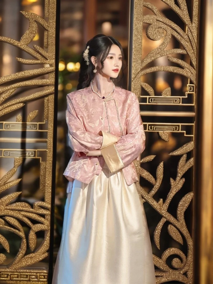 

New Chinese Style Wedding Dress Set Women's 2023 New Zen Style Morning Robe Return Marriage Dress Autumn Wear Ensemble