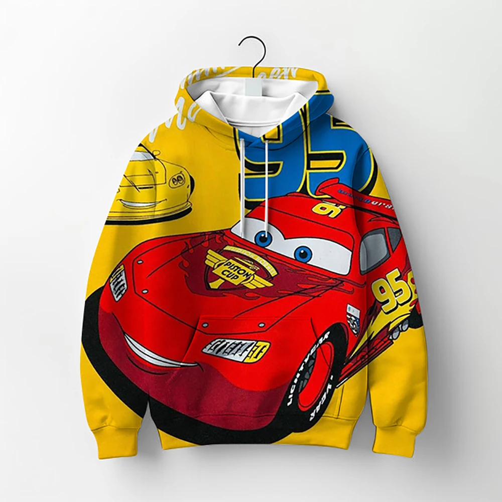 

Children's Hoodie, Boys' Autumn and Winter Disney Car Lightning McQueen Cartoon Printed Clothing, Casual Hoodie
