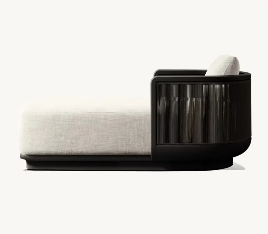 Modern Luxury All Weather Patio Garden Hotel Outdoor Waterproof Handcrafted Metal Furniture Aluminum Chaise