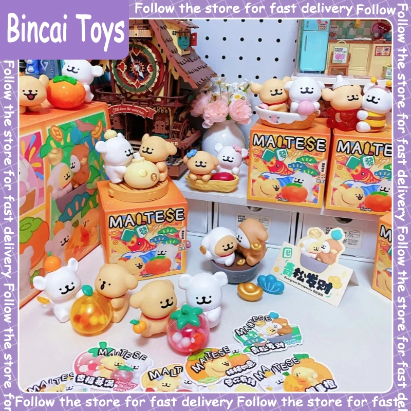 

Genuine Maltese Lucky Woof Series Blind Box Cute Figurine Collection Desktop Ornament Fashion Trend Surprise Gift Girl