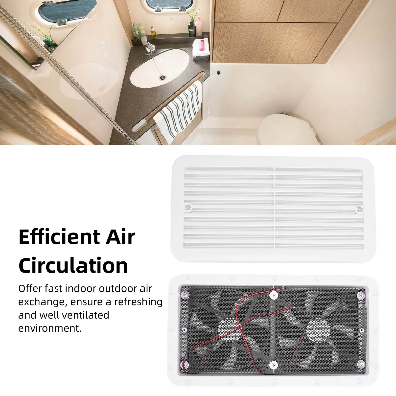 

Боковой вентилятор для автодома, 24 В, 5 Вт, односторонний боковой выпускной вентилятор, вытяжной вентилятор для кемпера, прицепа, яхты