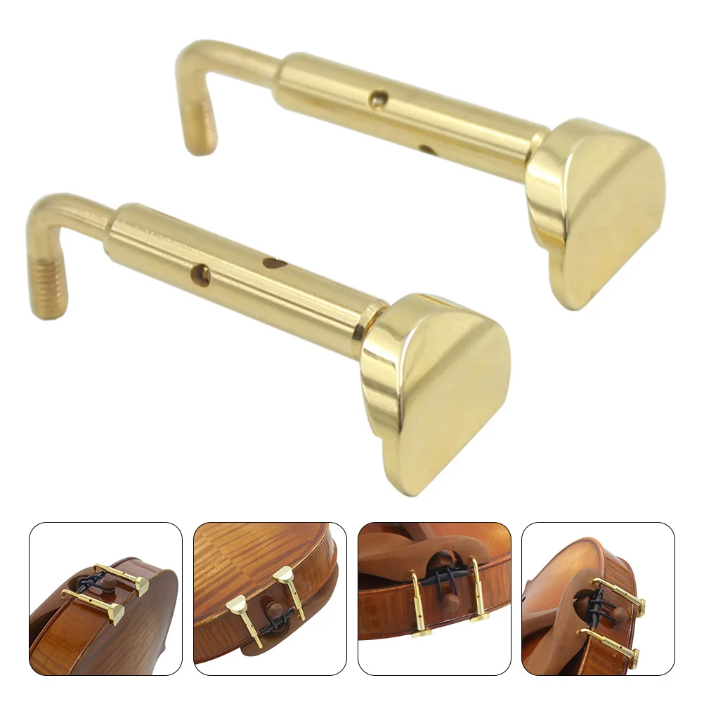 

2 Pcs Chin Rest Screw Violin Clamp Adjustable Replacement Parts Golden for Screws