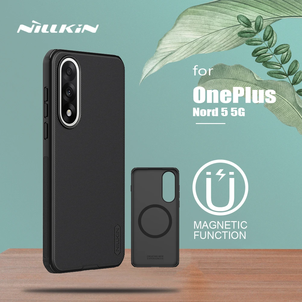 

Nillkin For OnePlus Nord 5 5G Case Magnetic Super Shield Frosted Pro Hard PC Soft Edge Back Cover Protection Case