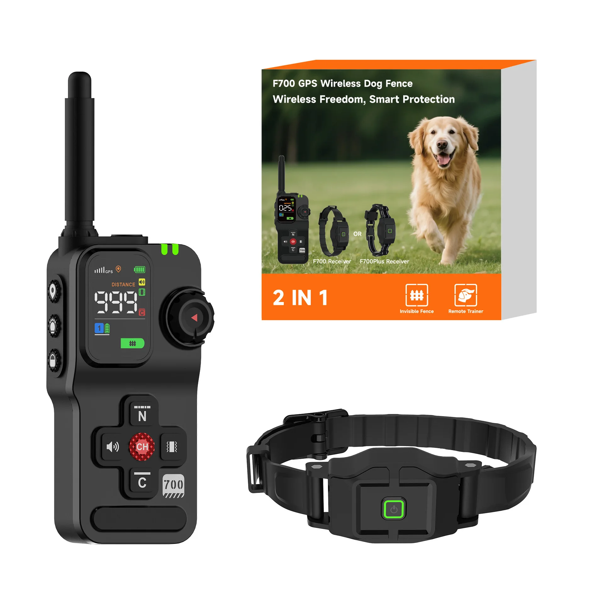 Smart Wireless GPS Pet Fence Training Collar Waterproof Electronic Containment System