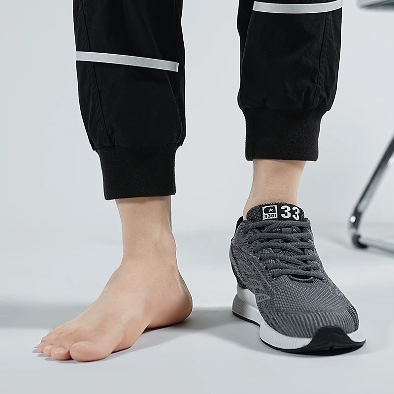Men Chunky Sneakers Booster Shoes Elevator Man Lift Sports Height Increase Insole 6cm Plus Size 37-46 Leisure Fashion