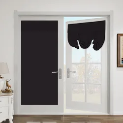 Easy Installed Door Window Curtains, Tie Up Shade Door Window Panel for Glass ,French Door Blinds ,Blackout Curtains for Privacy
