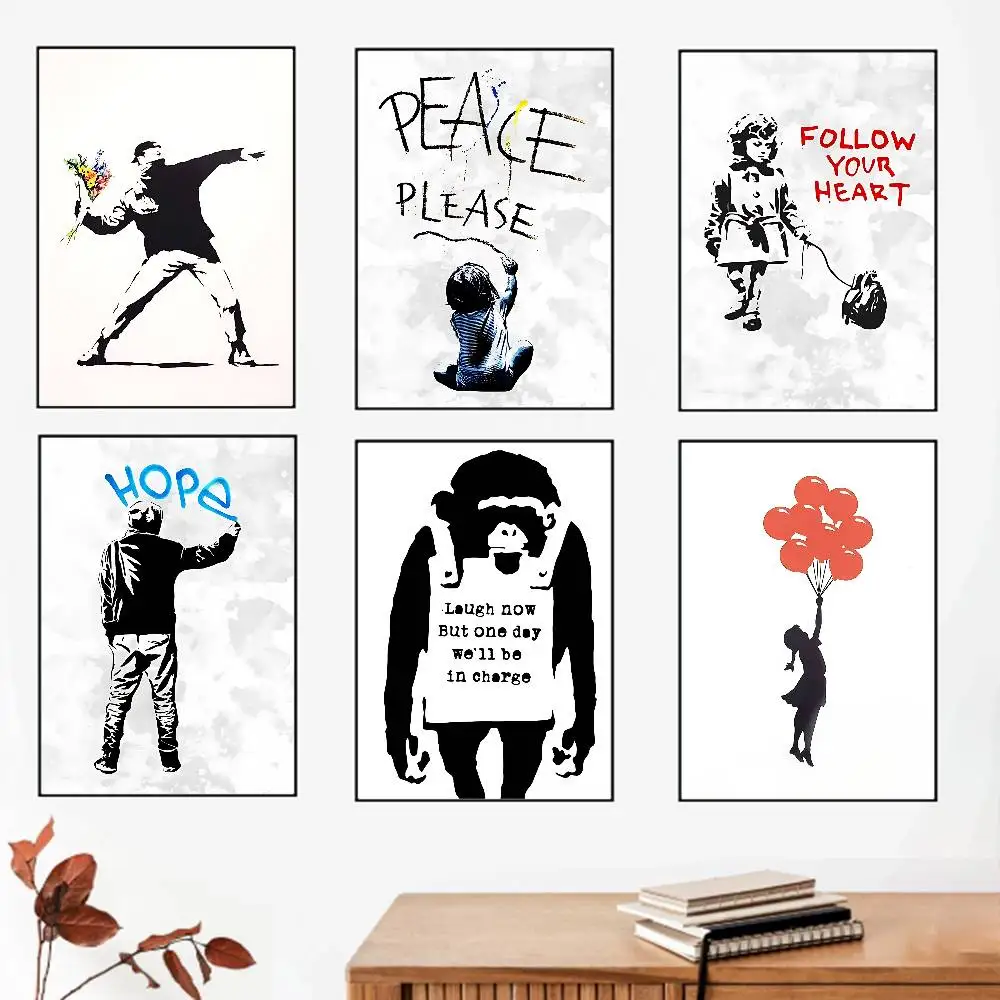 B-Banksy-S Art Poster Canvas Paintings Posters & Prints Home Bedroom Living Room Decor