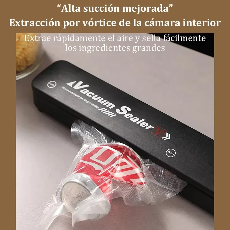 ماكينة تعبئة وتغليف مانع التسرب الكهربائية 220 فولت/110 فولت، مع وصلة كيس مفرغ للأغذية المنزلية ماكينة ختم الفراغ باللون الأسود الطازج جديدة