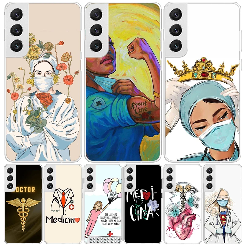 Medicine Nurse Doctor Case Phone Cover for Samsung Galaxy S24 Ultra S23 Plus S22 + S21 S20 FE S10E S10 S9 S8 S7 Edge Trend Funda