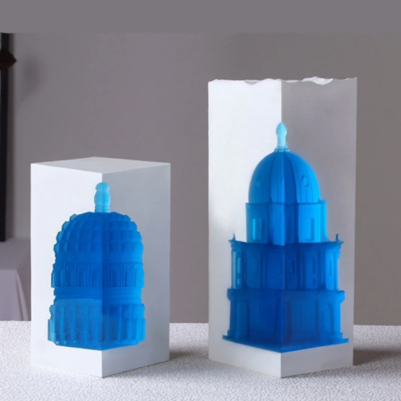 3D Crystal Church Temple Ornament Crafts Silicone Mold Suitable for Epoxy Resin Diy Crafts Jewelry Making Home Decor