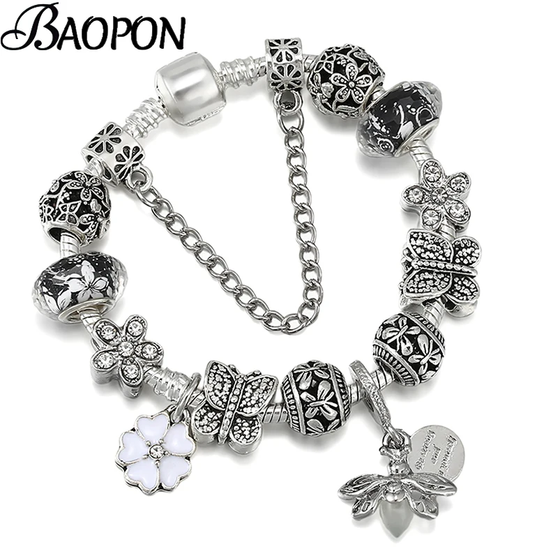 Весенний стиль, милый светящийся браслет-подвеска в виде светлячка с подвеской в виде бабочки, браслет из бисера для женщин и мужчин, ювелирные изделия, подарок