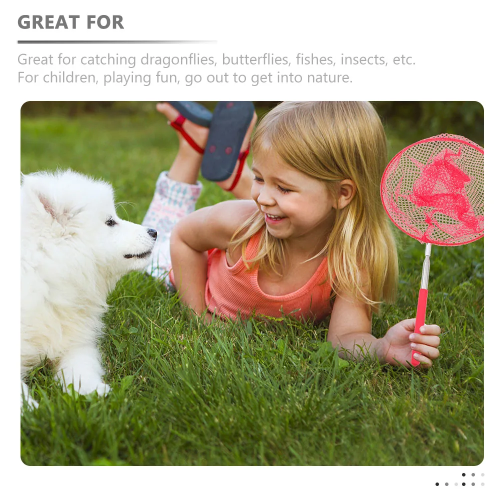 

4 Pcs Insect Trap Tool Purple Butterfly Net Colored Telescopic Nets Toy Fishing Catching Nylon Children's Kids Green