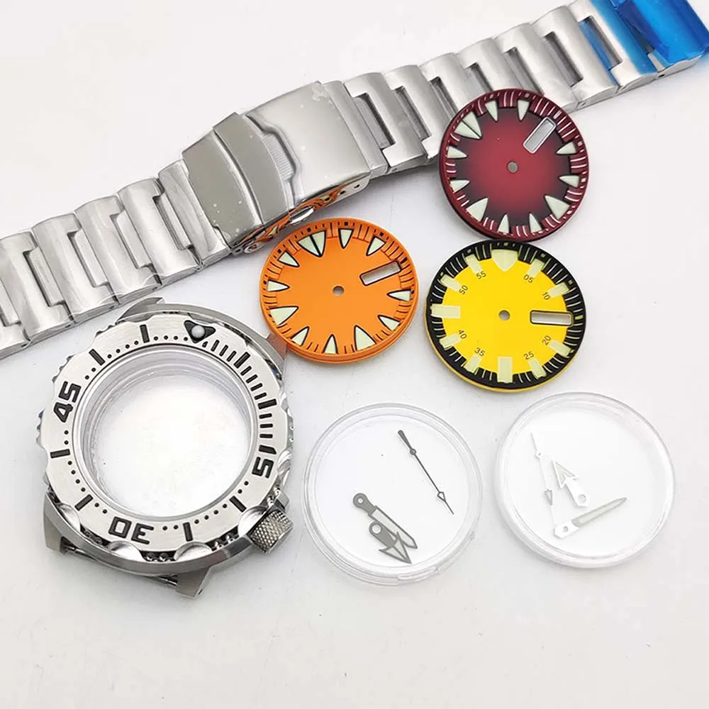 

42MM Watch Case Stainless Steel Case Strap Pointer Dial Set for NH35/NH36/NH38/NH70/4R Movement Watch Hands NH35 Dial Bracelet