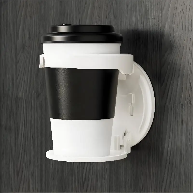 Portable Durable Wall-Mounted Round Cup Holder Foldable Self-Adhesive Drink Holder Multipurpose Space-Saving Wall Bottle Rack