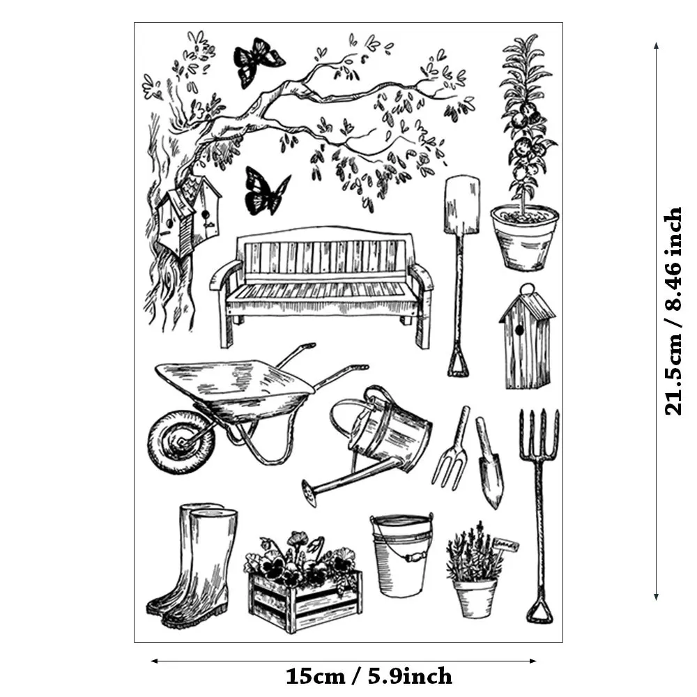 Farm Tools Transparent Clear Silicone Stamp for Seal DIY Scrapbooking Photo Album Decorative Clear Stamp Sheets