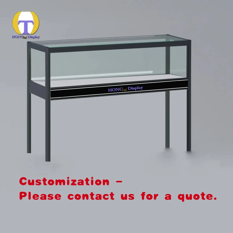 custom.Commercial Use LED Lighting Jewelry Display Showcase Heavy Duty Eco-Friendly Tempered Glass HongTai HT-233 2026 New Arriv