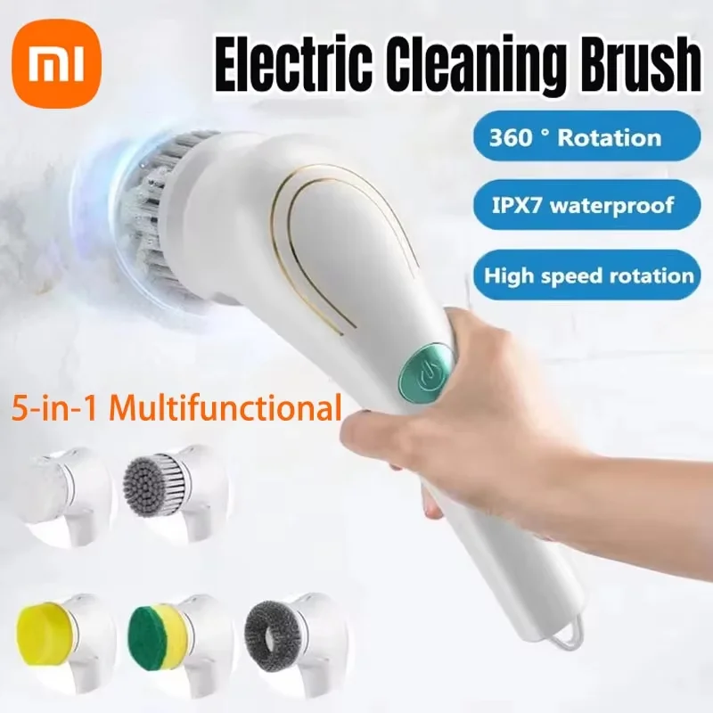 Xiaomi MIJIA Spazzola per pulizia elettrica 5 in 1 Strumento per pulizia cucina bagno ricaricabile USB portatile multifunzionale senza fili pulito