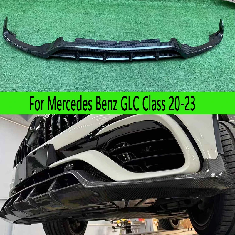 

For Mercedes Benz GLC Class X253 GLC63 Carbon Fiber Car Front Bumper Lip Front lip Diffuser Front Chin Spoiler 20-23