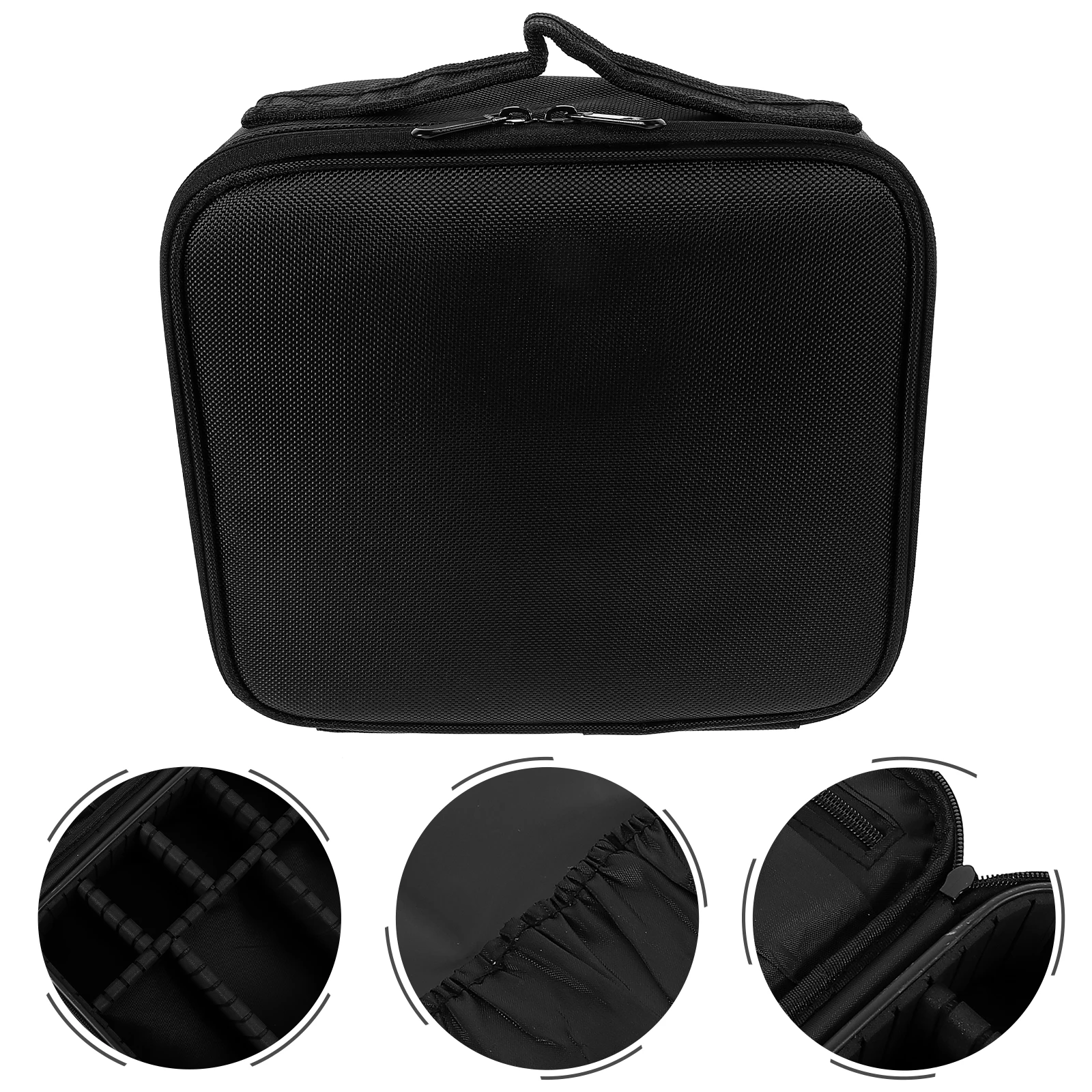 

Stylish Multi-Grid Pouch Waterproof Makeup Storage Bag Travel Manicure Tool Organizer Zipper Design Bag Large