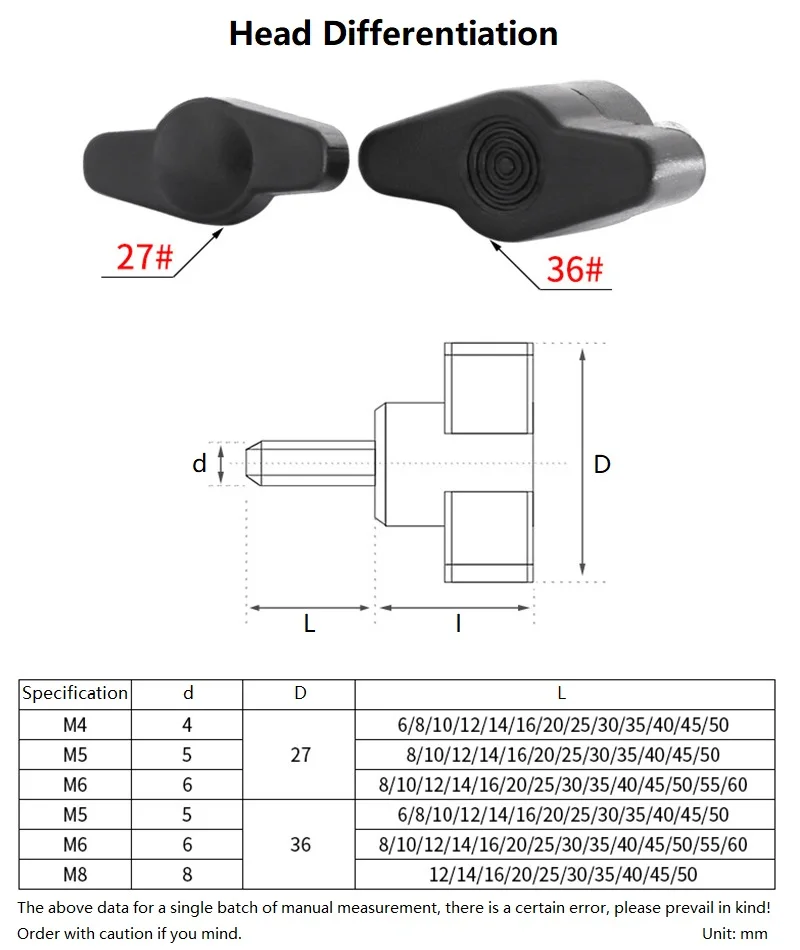 M4 M5 M6 M8 Zinc Plated/304 Stainless Steel T Type White Plastic Head Handle Thumb Screw Bakelite Bolt Butterfly Hand Knob Screw view 2