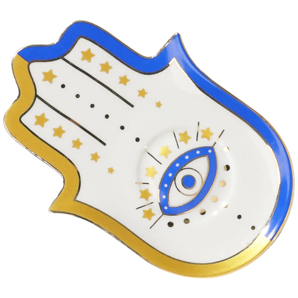 

Eye Pattern Ceramic Jewelry Tray Decorative Ring Dish Candy Tray Jewelry Storage Plate Display Trinket Dishes Desktop Adorn