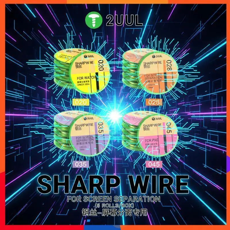 

Screen Separation Wire 020 028 035 045 100m 5Roll/box Vacuum Packed Corrosion-Resistant for Smartphone Tablet Smartwatch LCD Fix