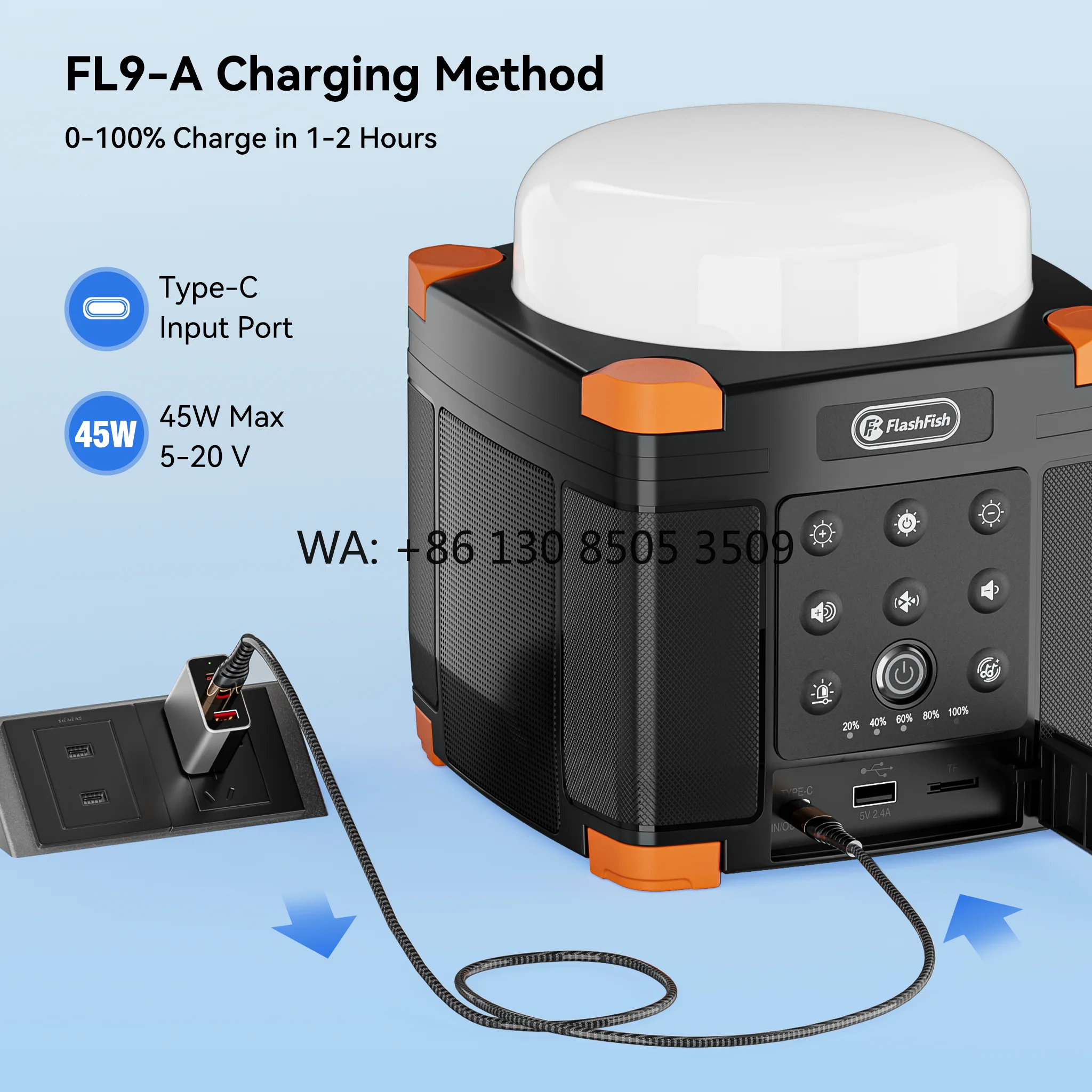 

FL9-A The Best Led Camping Lights Solar Powered Battery Operated Emergency Lantern & Portable Power Station