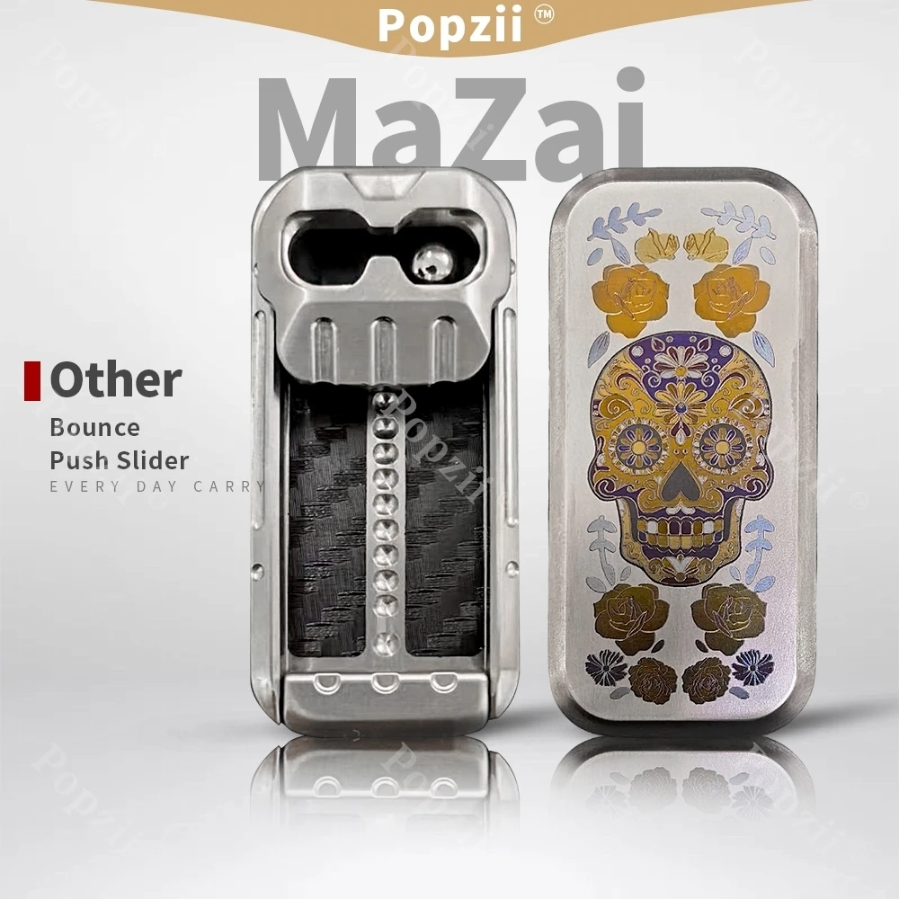 Titanium Alloy Bounce Mechanical Push Slider Adults Stress Relief Toy Office Stress Relief Gadgets Fidgeting Toy Anxiety Toys