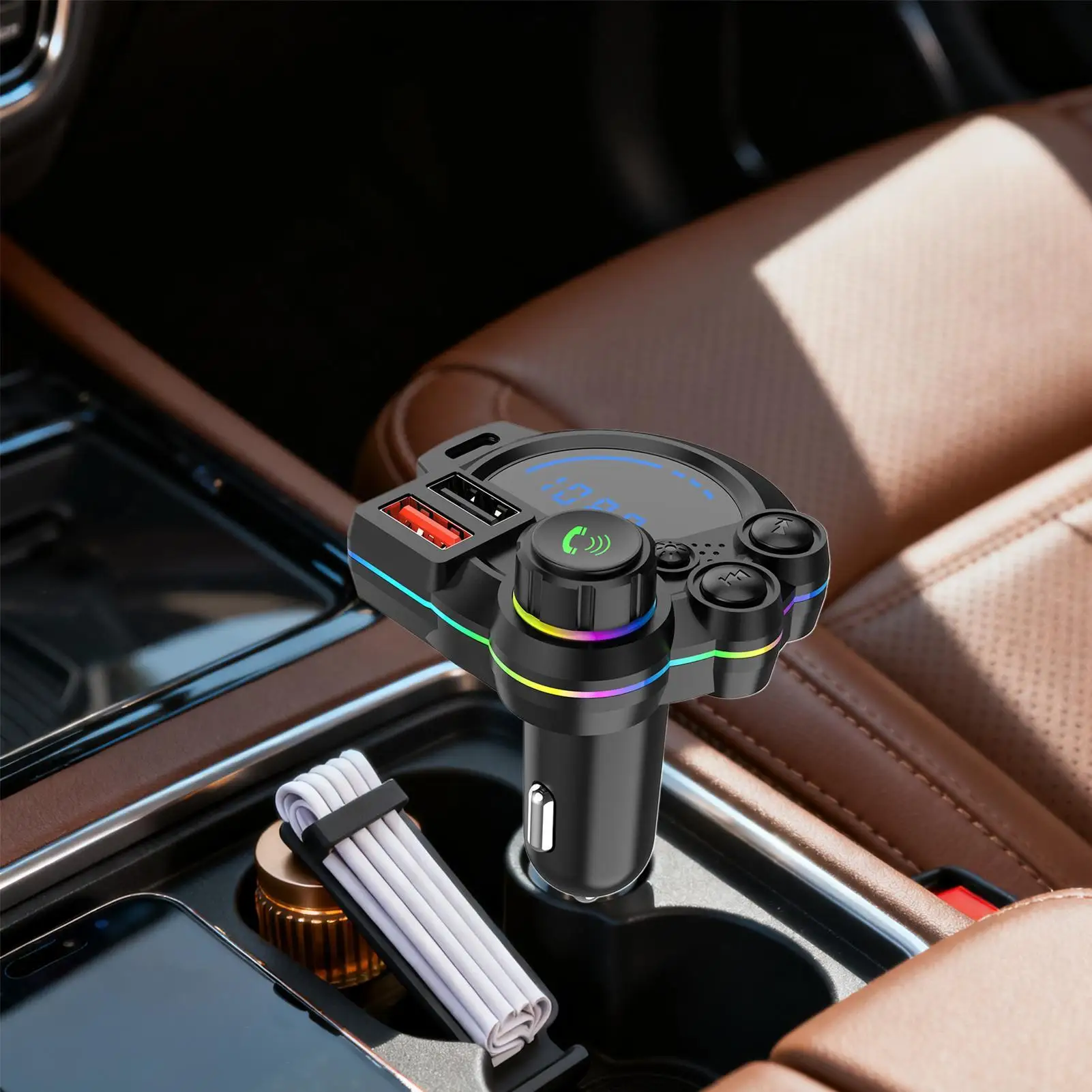Car FM Transmitter Wireless Support USB Flash Drive MP3 Player Radio Transmitter Wireless Phone Adapter for SUV Truck RV Sedan